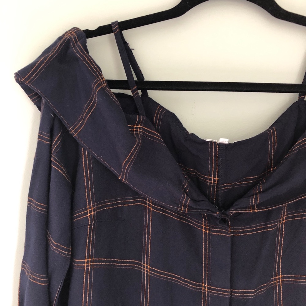Navy Off-the-Shoulder Blouse